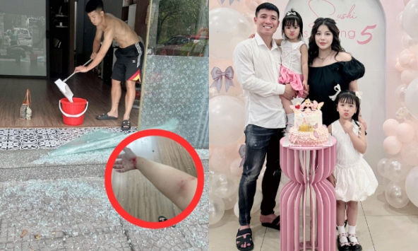 Bùi Tiến Dũng - Khánh Linh bị thương vì sợ cố vỡ cửa kính, mẹ vợ phản ứng bất ngờ: 'Tưởng vợ chồng uýnh nhau'