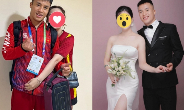 Thêm một hotboy U23 Việt Nam lấy vợ, nhan sắc cô dâu là hotgirl ngoại thương gây chú ý 