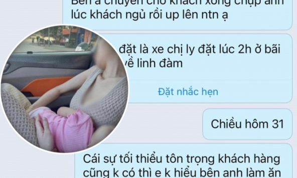 Bức ảnh người phụ nữ bế con nhỏ ngủ quên trên ô tô và hành động gây phẫn nộ nghi của tài xế taxi