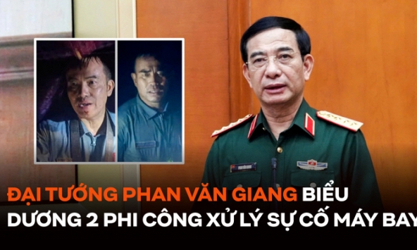 Đại tướng Phan Văn Giang biểu dương 2 phi công xử lý sự cố máy bay Yak-130