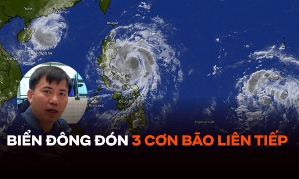 Biển Đông đón 3 cơn bão liên tiếp