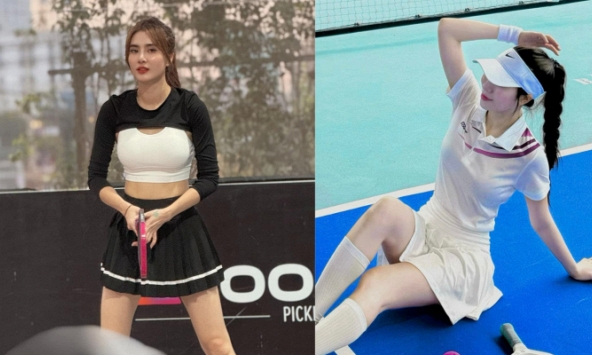 Hai 'em gái' hot nhất làng bóng đá chơi pickleball: Em gái Công Vinh sexy, quyến rũ, nhìn sang em gái Văn Toàn lại càng thu hút hơn
