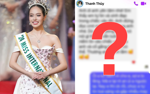 Lộ tin nhắn gây tranh cãi của Thanh Thuỷ về chiếc váy 'sóng gió' trước khi đăng quang Miss International 2024
