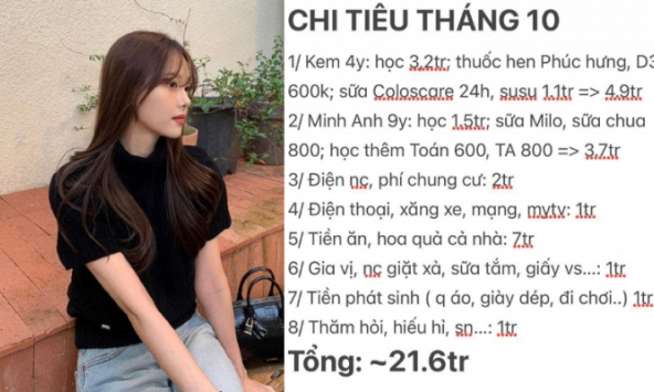 Mỗi tháng tiêu gần 22 triệu, bức ảnh chụp màn hình phơi bày cái khó của biết bao cô gái
