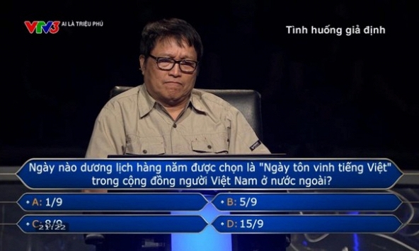 Người chơi đầu tiên được thực hiện tình huống giả định trong 'Ai là triệu phú'