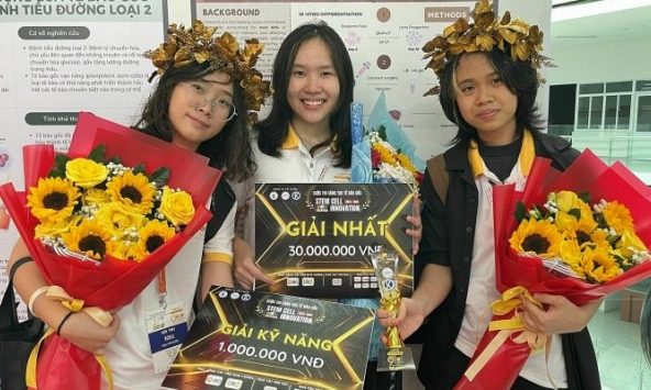 Nhóm nữ sinh cấp 3 thắng giải Sáng tạo tế bào gốc với ý tưởng điều trị bệnh đục thủy tinh thể
