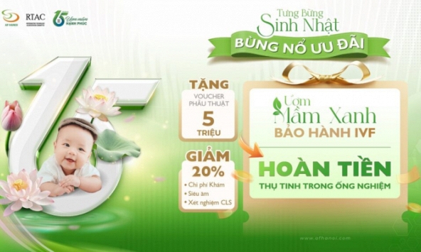 Bùng nổ ưu đãi nhân kỷ niệm 15 năm thành lập BV Nam học và Hiếm muộn Hà Nội