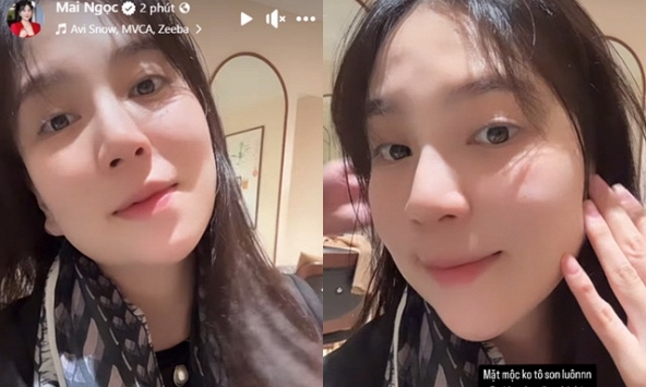 Mặt mộc của Mai Ngọc: Camera dí sát mà sốc trước làn da của mẹ bầu