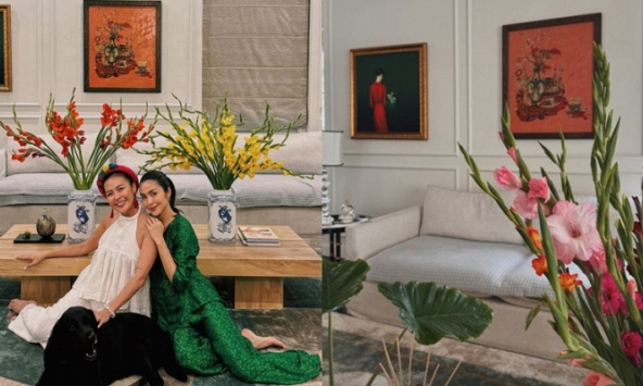 'Nàng dâu hào môn' Tăng Thanh Hà chọn loại hoa này để trang trí phòng khách nhân dịp Tết Ất Tỵ