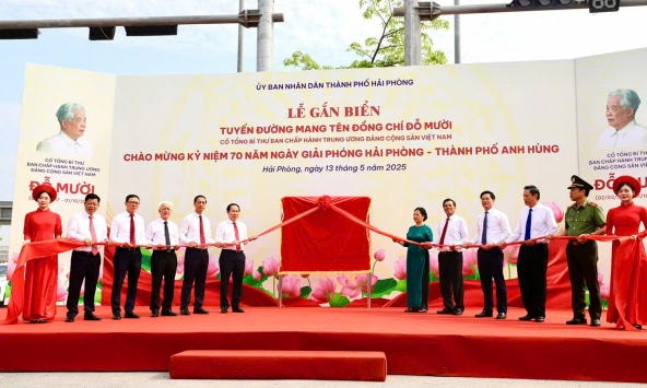 Hải Phòng gắn biển tên đường mang tên cố Tổng Bí thư Đỗ Mười