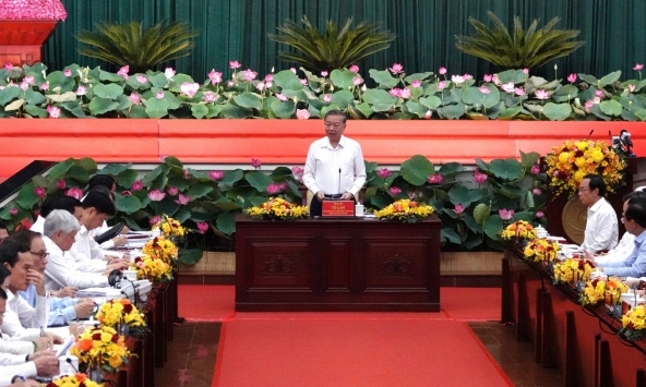 Tổng Bí thư Tô Lâm làm việc với TP.HCM và hai tỉnh sáp nhập