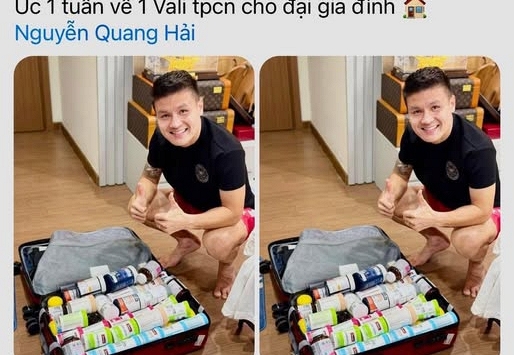 Chu Thanh Huyền khoe Quang Hải mang vali đầy thực phẩm chức năng từ nước ngoài về: Luật sư nói gì?