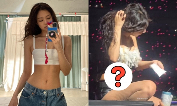 Jennie gây chú ý khi để lộ ngấn mỡ ở hậu trường