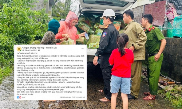 Thông báo của Công an Đắk Lắk gửi tới người dân khi nhận quà hỗ trợ mưa lũ gây 'bão' mạng