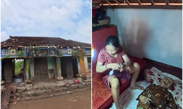 Pha thoát nạn của cụ bà 105 tuổi trong ngôi nhà cổ ở Đắk Lắk khi nước lũ dâng cao 1m