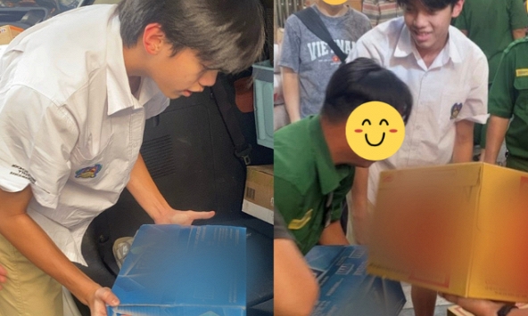 Ảnh 'chụp trộm' Subeo tại điểm nhận đồ cứu trợ khiến Cường Đô La giật mình