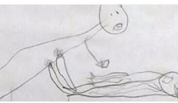 Con gái 6 tuổi đi học về vẽ một bức tranh, mẹ xem xong thì sợ suýt ngất, lập tức báo cảnh sát