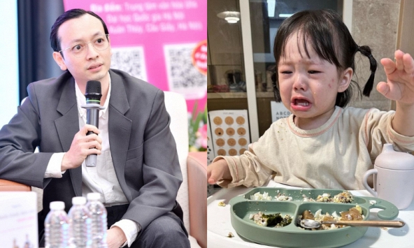 Chuyên gia ăn dặm Hoàng Cường chỉ ra 2 sai lầm khiến bé kén ăn, muốn con ăn ngoan thì bố mẹ phải luyện 'thần chú': 'Không được xót con'