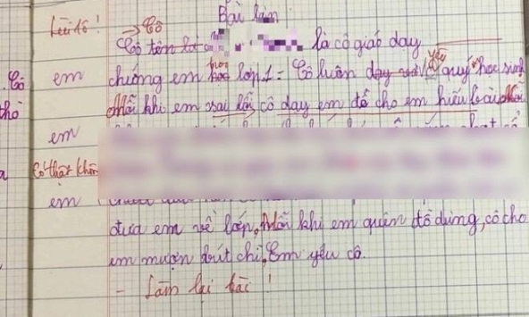 Học sinh tiểu học làm văn về cô giáo, ai ngờ tiết lộ luôn chuyện bác bảo vệ, cô phải hỏi lại: CÓ THẬT KHÔNG?