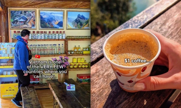 Khách Tây sững sờ khi mua cốc cà phê 26.000 đồng ở Việt Nam còn được nhận thêm 1 thứ đáng giá gấp triệu lần