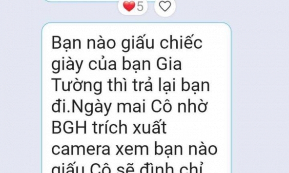 Cô giáo cảnh báo: Ai giấu giày bạn không trả sẽ bị hạ hạnh kiểm, trích xuất camera thấy thủ phạm mà câm nín - Phen này xử sao đây!