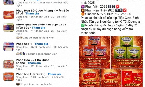 Xuất hiện thủ đoạn lừa đảo mới, người dân mua pháo hoa trên mạng đặc biệt chú ý
