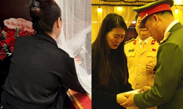 Tai nạn xe ben làm trung tá CSGT hy sinh đúng ngày sinh nhật: Nghẹn ngào bó hoa “Chúc mừng sinh nhật chồng yêu” giữa lễ tang