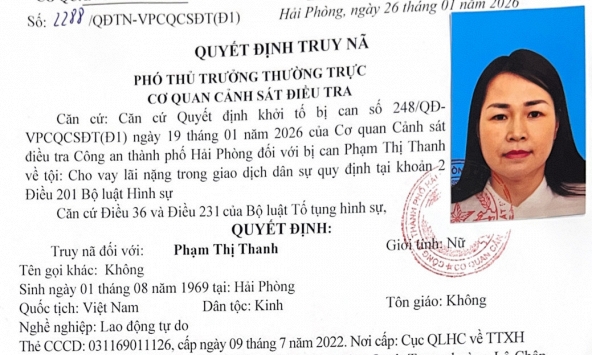 Truy nã Phạm Thị Thanh SN 1969
