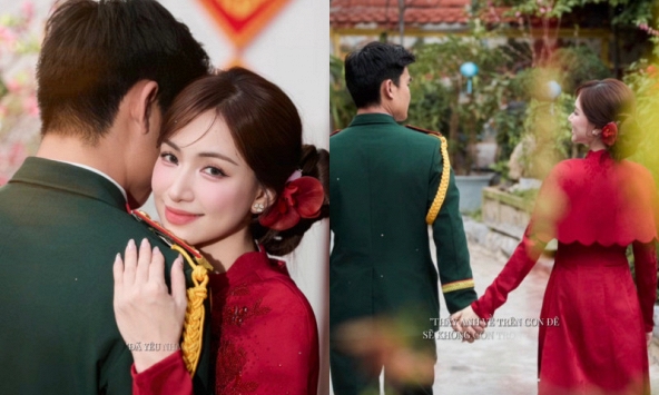 Lộ diện người đàn ông mặc quân phục được Hòa Minzy ôm chầm