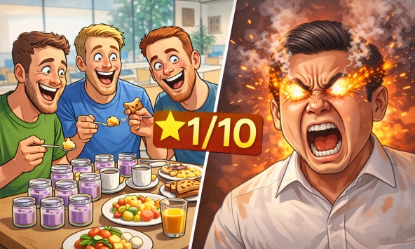 Nhóm du khách được tặng bữa sáng, 'ăn hết 12 cốc sữa chua' nhưng sau đó chê bai, đánh giá 1/10: Chủ khách sạn phản ứng gây tranh cãi