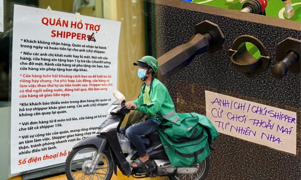 Từ nay nhiều quán bao shipper máy lạnh, sạc pin miễn phí khiến hàng triệu người ấm lòng