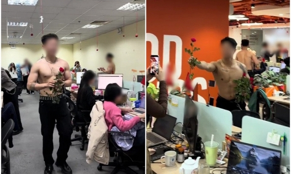 Công ty ở Hà Nội chi 12 triệu thuê 4 trai đẹp cởi trần đến tặng hoa nhân viên dịp 8/3: Phản ứng khi bị chê 'kém sang'