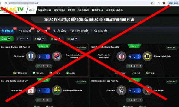 Vẫn phát sóng sau khi bị triệt phá, chiêu trò của trang web có tên Xôi Lạc TV