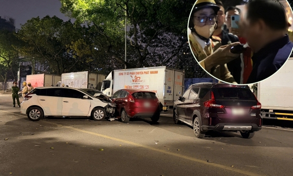 Vụ ô tô tông liên hoàn 8 phương tiện giữa phố Hà Nội: Kết quả kiểm tra nồng độ cồn tài xế gây chú ý
