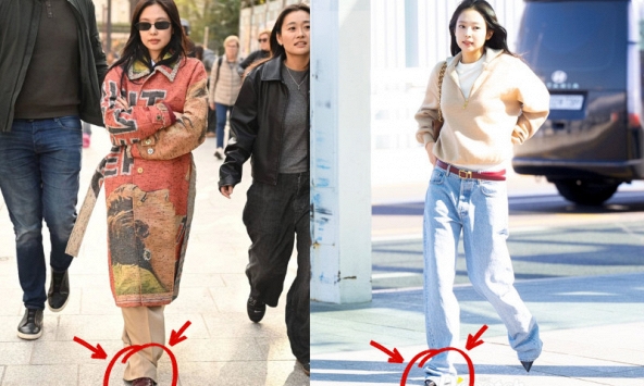 Hoá ra Jennie 'fake' chiều cao kiểu này: Lùn mấy cũng không cắt quần, phải vừa đi vừa dẫm nguyên giày lên mới được!