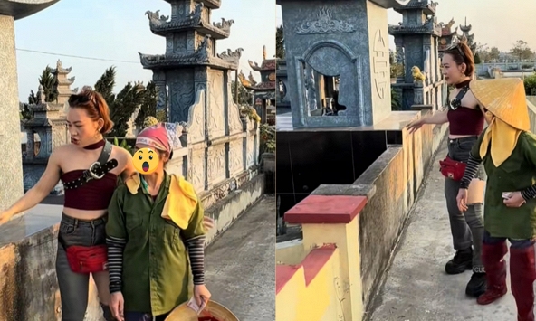 Đóng giả khách Hàn đòi bà cô dẫn đi khám phá nghĩa trang, đến nơi hỏi nhỏ 1 câu bà cô bỏ chạy