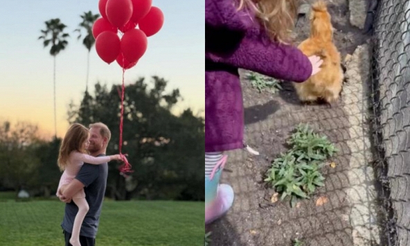 Meghan Markle hé lộ cuộc sống điền viên mộc mạc: Mỉm cười nhìn con gái Lilibet rượt gà trong vườn nhà triệu đô