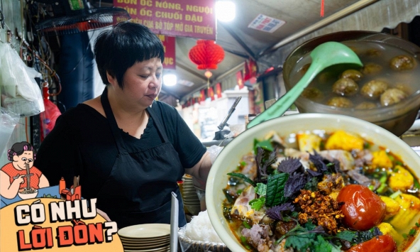 Ăn thử bát bún riêu 80k gây xôn xao chợ Đồng Xuân: Topping ê hề ăn kèm nước sấu ngâm có ngon như lời đồn?