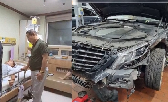 Nam ca sĩ lái xe tông gãy lan can lao xuống vách đá 5 m, cảnh hiện trường thấy mà sốc