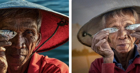 Nghi vấn sao chép quanh 'bức ảnh chụp ngư dân Hội An cầm hai con cá thắng giải quốc tế' dậy sóng MXH