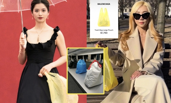 Túi nylon vàng của Trương Tịnh Nghi đang giúp Balenciaga thành 'gã hề ngồi mát ăn bát vàng'