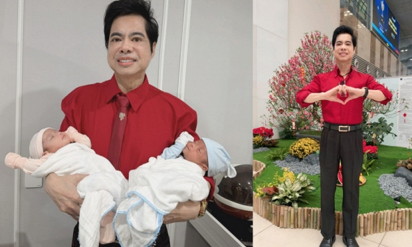 'Ông hoàng nhạc sến' Ngọc Sơn khoe 2 con vừa chào đời, lên chức bố ở tuổi U60?