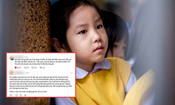 Hứa con đạt 9 điểm sẽ đổi điện thoại mới, con thi được 9,5 điểm: Phản ứng của người bố khiến con nhớ suốt đời!