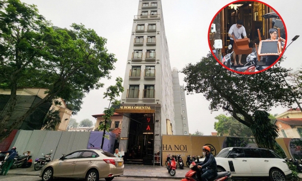 Cận cảnh khách sạn 9 tầng trên “đất vàng” cạnh Hồ Hoàn Kiếm bắt đầu di dời tài sản để giải phóng mặt bằng