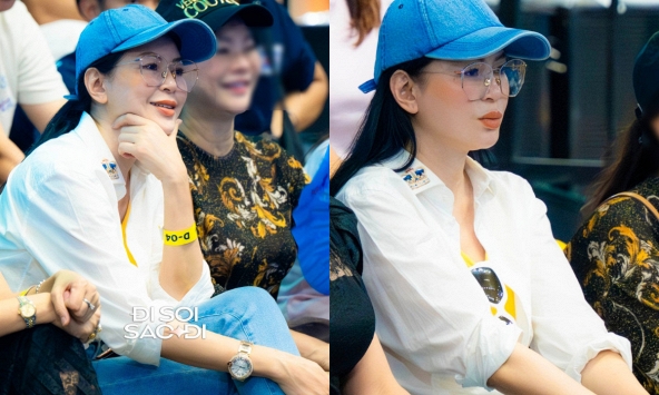 CLIP: Bắt trọn nhan sắc thực của vợ tỷ phú Johnathan Hạnh Nguyễn đi xem Pickleball PPA Asia 100