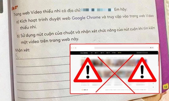 NXB ĐH Huế lên tiếng vụ link web không lành mạnh trong vở bài tập tin học lớp 3: 'Trước đó link được sử dụng đúng mục đích'