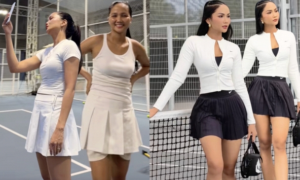 H'Hen Niê khác lạ trên sân tennis, netizen nhận xét: Bể nét hết rồi!