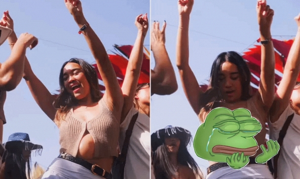  Đang quẩy nhiệt tình thì 'phụ kiện' phản chủ rơi ra ngoài, cô gái bỗng nổi tiếng toàn cầu theo cách không ai ngờ tới!