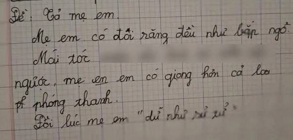 Học sinh tả tóc mẹ khiến dân tình cạn lời: Đọc tới đâu, đói bụng tới đó!
