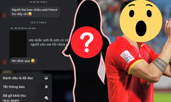 “N.H. là ai?” được tìm kiếm phổ biến sau tin nhắn tán tỉnh của cầu thủ đã có gia đình